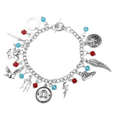 Imagem de BEKECH Pulseira inspirada no filme Percy Jackson, joias para cosplay, presente para fãs de Percy, Mercadoria do filme Percy para mulheres e meninas, Small, Liga metálica, Liga metálica.