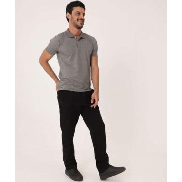 Imagem de Calça Masculina Slim Sarja Chino Bolsos Marisa-25129, 46, Preto