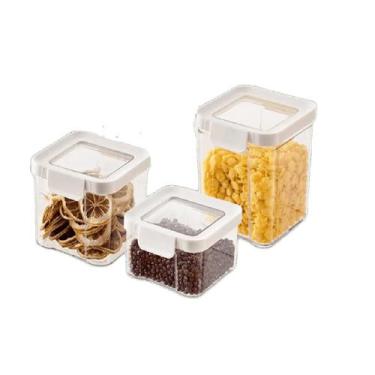 Imagem de Kit 3 Pote Empilhavel hermetico Mantimento GuardFresh 2.1L - Casa Raff