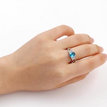 Imagem de Anéis de pedra preciosa moderna para mulheres, anel oval de zircônia cúbica, joia elegante de brilho diário, aliança de noivado, presente de festa da moda YC6580, Latão, Sem pedra preciosa