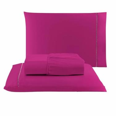 Imagem de Kit Lençol Cama Casal Queen King Solteiro 03 Peças (1, PINK, CASAL)