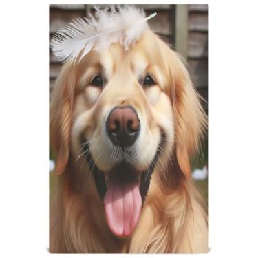 Imagem de Joisal Toalhas de prato Boho para decoração de cozinha, cachorro fofo, pena de chá, toalha de mão, panos de lavar louça, absorventes macios 45 x 71 cm, 4 pacotes com 4