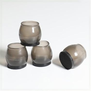 Imagem de 4 peças de protetores de perna de cadeira pequenos protetores de perna de cadeira para pisos de madeira tampas de feltro fortalecem a proteção inferior antiarranhões reduzem o ruído