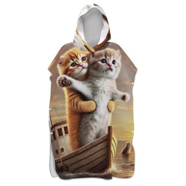 Imagem de TSENQUE Roupão romântico com capuz feminino de secagem rápida, poncho de surfe, amor dos namorados, para adultos, toalha floral com capuz