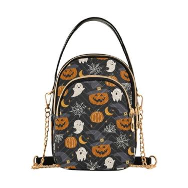 Imagem de Joisal Bolsas pequenas de festa de Halloween fantasma para mulheres, bolsas femininas modernas, mini bolsa de ombro, Abóboras de festa de Halloween, 15*21*8cm