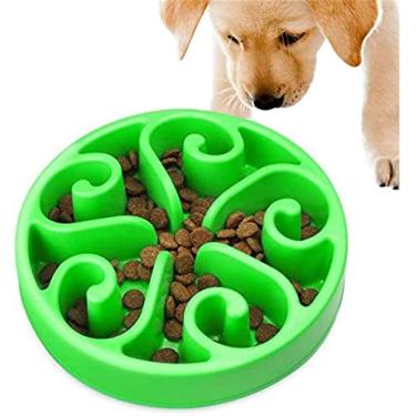 Imagem de Tigela para cães de estimação, alimentador lento, tigela antienforcamento, antienforcamento, tigela de comida para cães, labirinto suprimentos interativos para animais de estimação, utensílios para digestão, tigela de alimentação lenta para cães (verde)
