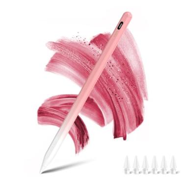 Imagem de Caneta Stylus para iPad 2018-2025 com rejeição de palma e exibição de energia, lápis para iPad 11th/10th/9th/8th/7th/6th Air M3/M2/5/4/3 Pro 11''/12.9''/M4/M5 Mini 7/6/5th (gradiente rosa)