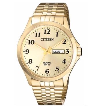 Imagem de Relogio Citizen Masculino Dourado Calendário Duplo TZ20813G