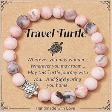 Imagem de Pulseira de zebra rosa, pulseiras de contas presentes para mulheres e homens, pulseira elástica de pedra natural feita à mão, pulseiras de amizade para casais-5, One Size, Pedra, Sem Pedra Preciosa