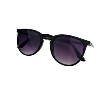 Imagem de Óculos de Sol Quadrados e Redondos Masculinos e Femininos com Perna de Metal e Lentes UV400(Redondo 4171Preto)