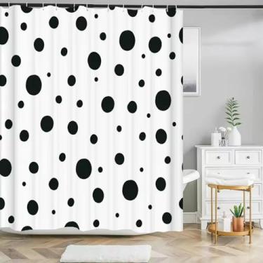 Imagem de Cortina de chuveiro branca com estampa geométrica simples cortina de banheiro lavável cortina de tecido impermeável para decoração de banheiro 120 x 183 cm/LxA cortina de chuveiro abstrata
