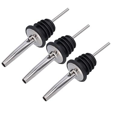 Imagem de Domary 10 Pçs Licor Pourer Vinho de Aço Inoxidável Rolha Ferramenta Barra para Bar Casa Restaurantes (Cor de aço inoxidável sem tampa)