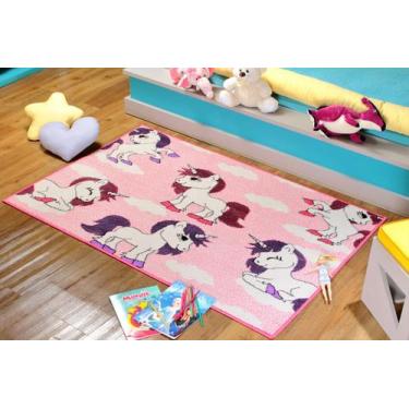 Imagem de Tapete andino infantil 1,00 x 1,50 sala quarto moderno veludo antiderr