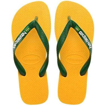 Imagem de Chinelo Havaianas Brasil Logo Bandeira, 35/36, Amarelo