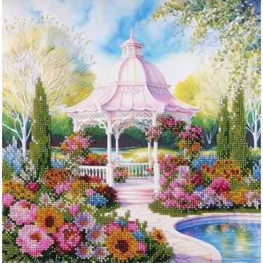 Imagem de Kit de bordado de contas para casa de jardim HS-5105 AllAboutEmbroidryUA bordado com contas de ponto cruz paisagem