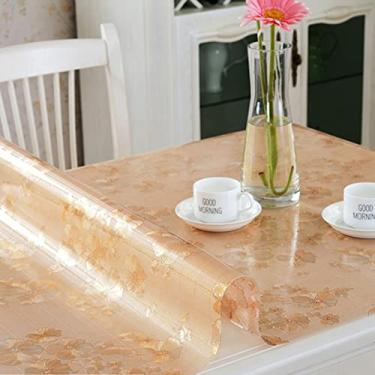 Imagem de U5GAAALPPQ9 Tapete de mesa transparente, capa de mesa grossa, elegante, toalha de mesa para 2, 4, 6 pessoas, multiuso (cor 3 60 x 120 cm)