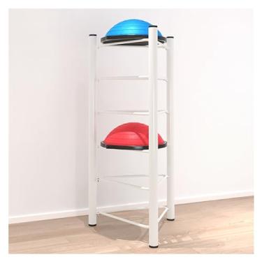 Imagem de ZDJZMGZ Suporte de bola de exercício de academia comercial meia bola suporte de treinador independente exercício meia bola suporte, ginásio/estúdio de ioga 5/6 camadas estabilidade bolas organizador