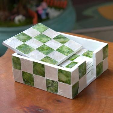 Imagem de Chi An Home Jogo americano xadrez verde, tapetes de mesa decorativos