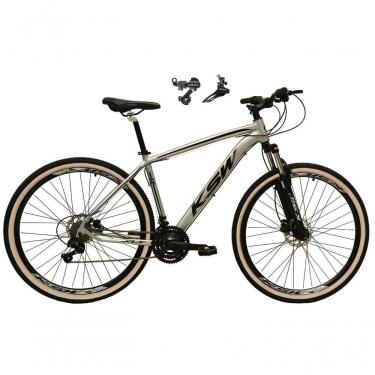 Imagem de Bicicleta Aro 29 Ksw Xlt Alumínio 24v Câmbios Shimano Garfo Suspensão Pneu Faixa Bege Cinza 21