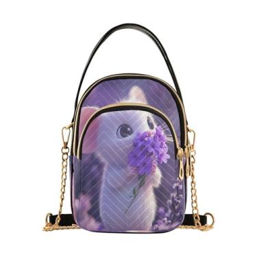 Imagem de CEBUGI Bolsa tiracolo feminina clutch para telefone linda bolsa de ombro branca com alça de corrente removível