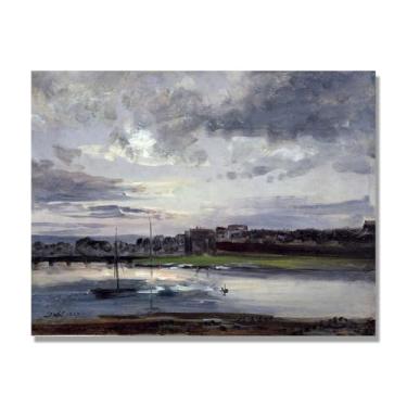 Imagem de NHLDZYH J.C. Dahl Reprodução de arte famosa, arte em tela de paisagem romântica nórdica, decoração de parede elegante para sala de estar e escritório. (paisagem 7). 70 x 90 cm - 27,6 x 35,4 pol