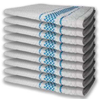 Imagem de 9 Panos De Prato Atoalhado Felpudo Azul