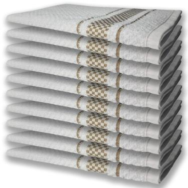 Imagem de 10 Panos De Prato Atoalhado Felpudo Premium Marrom