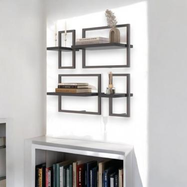 Imagem de Conjunto 4 Prateleiras Industrial Preto - Pleno