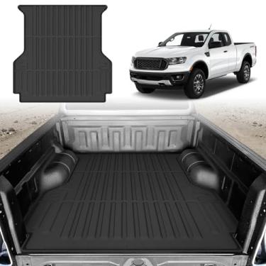 Imagem de Cartist Tapete de cama de caminhão para Ford Ranger 2019-2023, forro de cama para todos os climas para acessórios Ranger, tapete de porta-malas TPE resistente, acessórios de carro