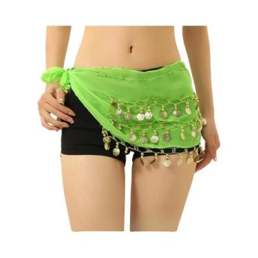 Imagem de Saia De Chiffon Para Dança Do Ventre Com Moedas, Acessório Profissiona