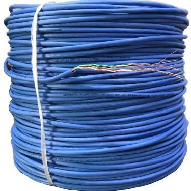 Imagem de Cabo De Rede Lan Cat5E Utp Azul Rolo Com 200 Mts 100% Cobre