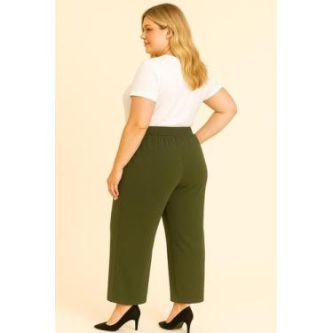 Imagem de Calça Pantalona Plus size Feminina - JUSTA RAZÃO, Preto, 64