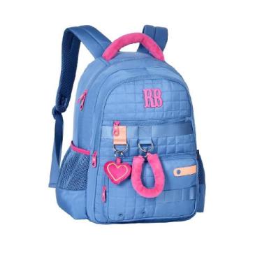 Imagem de Mochila rebecca bonbon de costas 17,5" ref rb26238, AZUL/ROSA, 17