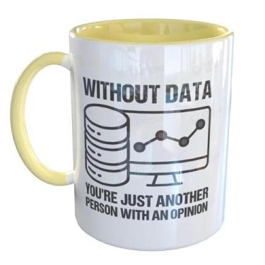Imagem de Caneca Porcelana Dev Data Science - Pense Canecas, Amarelo