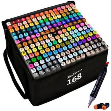 Imagem de Bolsa canetas marcador ponta dupla 168 un yz110168 - MANIA DE STICKER,