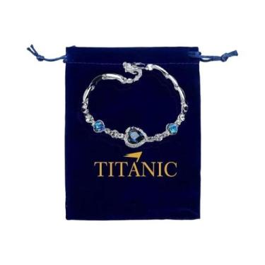 Imagem de Colar Com Pingente Azul, Coração Do Oceano, Estilo Titanic, Corrente V