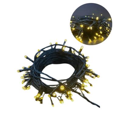 Imagem de Conjunto Decorativo Pisca 100 Leds 8 Funções Fio Verde 10 Metros