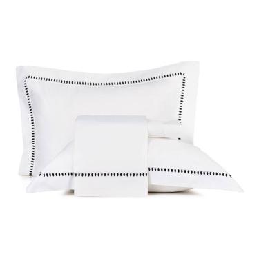 Imagem de Jogo De Cama King Altenburg Bordados Em Cetim 300 Fios Cerclê Preto