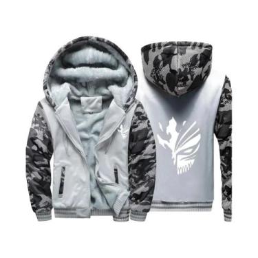 Imagem de Jaqueta De Lã Masculina Com Capuz E Zíper, Estilo Anime Bleach, Grossa