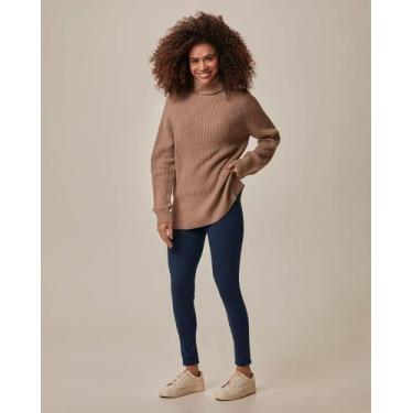 Imagem de Calça Legging Básica Feminina Em Algodão - Malwee, Azul escuro, XGG