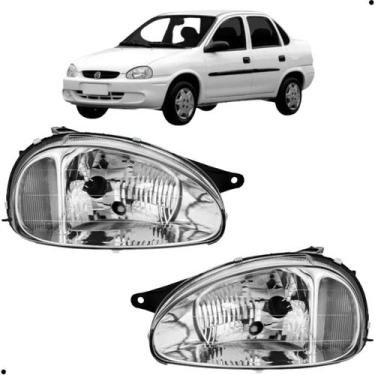 Imagem de Par Farol Corsa Pick-up Wind Sedan Classic  Wagon 94 Á 2003  Pisca Cri