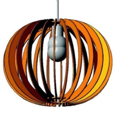 Imagem de Luminária Teto Tipo Pendente Lua Cheia Mdf - Completa Cor: Mdf Cru - L