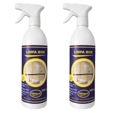 Imagem de Kit 2 Limpa box 500ml Azulejos Vidros Limpeza Pesada - Siláqua