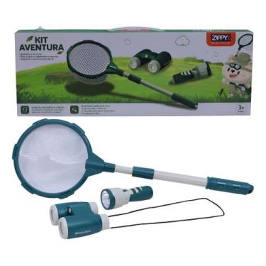 Imagem de Kit Aventureiro Binoculo Lanterna Rede Brinquedo Ao Ar Livre - ZIPPY