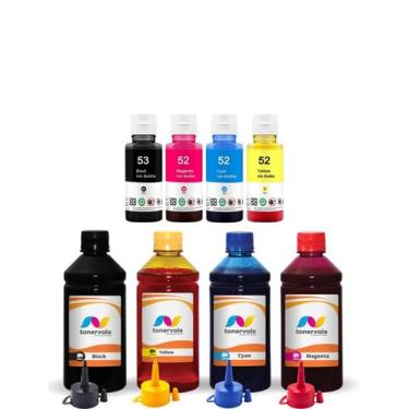 Imagem de 1L de Tinta e Refil Compatível Para HP GT 5822 de 250ml - Toner Vale