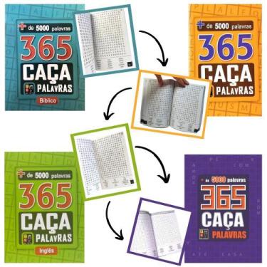 Imagem de Kit Completo 365 Caça-Palavras: Roxo + Amarelo + Bíblico + Inglês  Des