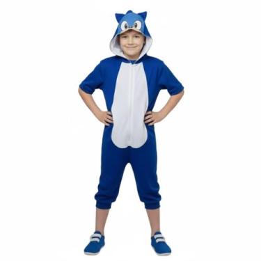 Imagem de Pijama Infantil Macacão Kigurumi Fantasia Sonic Parmalat Ct - ANJO DA 