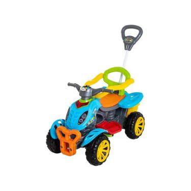 Imagem de Carrinho De Passeio Infantil com Pedal e Empurrador Quadriciclo Colori