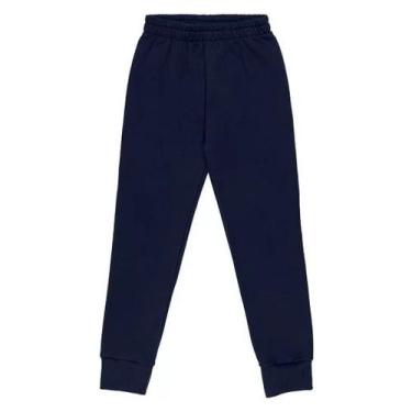 Imagem de Calça Moletom Roupa Infantil Kyly Tradicional Sem Felpa Barra Lisa Sem