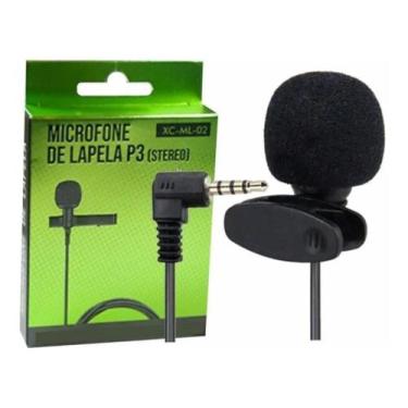 Imagem de Microfone de Lapela P3 Stereo com Clip 2,5mts X-Cell XC-ML-02